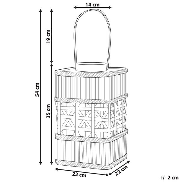 Beliani LUMBIS - Lantaarn-Natuurlijk-Bamboehout