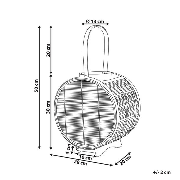 Beliani BISTAL - windlichtzuilen-Natuurlijk-Rotan