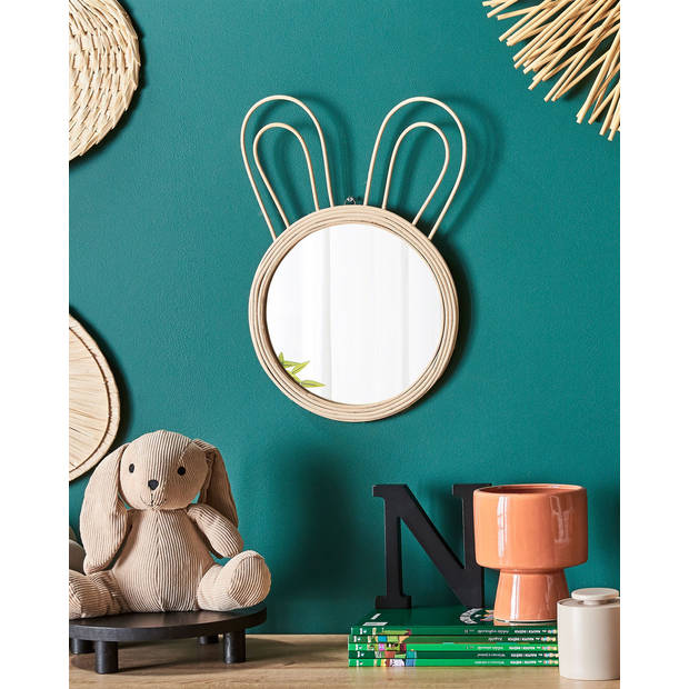 Beliani GOLONG - Decoratieve Spiegel-Natuurlijk-Rotan
