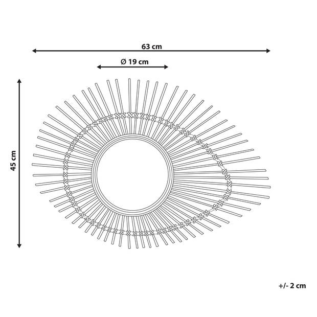 Beliani BARIO - Decoratieve Spiegel-Natuurlijk-Bamboehout