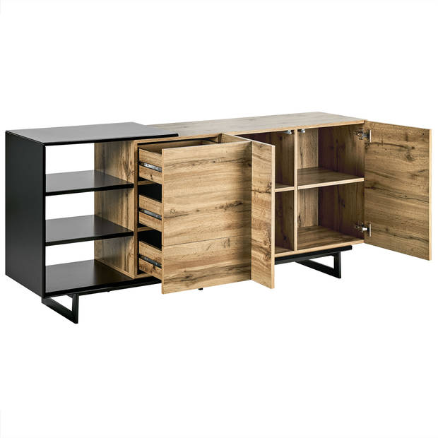 Beliani FIORA - Sideboard-Lichte houtkleur-MDF