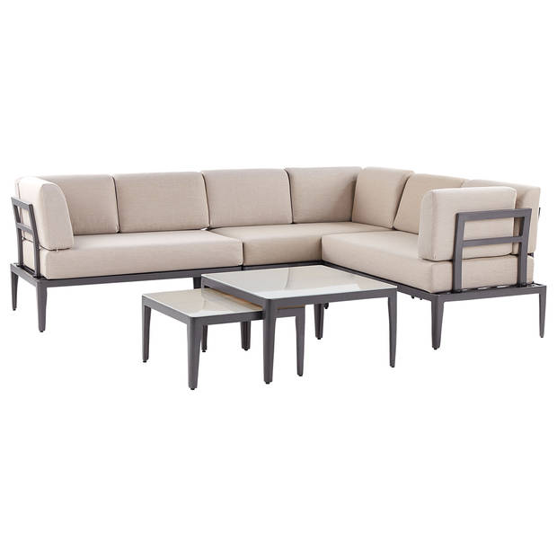 Beliani RIMA III - Loungeset-Grijs-Aluminium