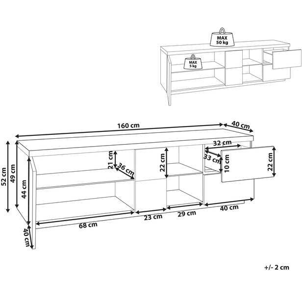 Beliani FARADA - TV-kast-Lichte houtkleur-MDF