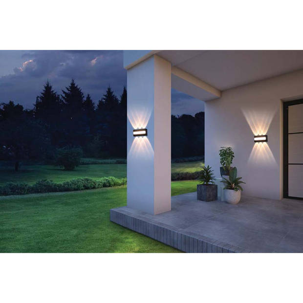 LED Tuinverlichting - Wandlamp Buitenlamp - Tistow Up and Down - 5W - 1-lichts - Natuurlijk Wit 4200K - Waterdicht IP65