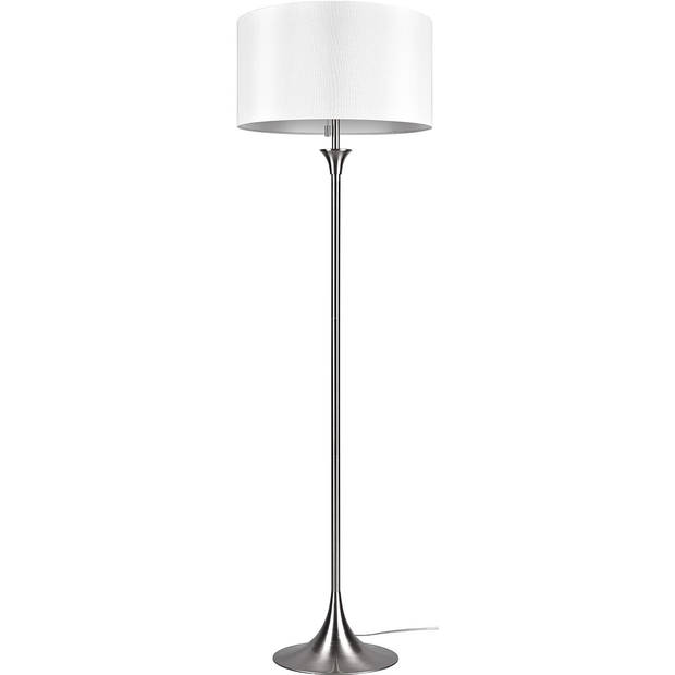 LED Vloerlamp - Vloerverlichting - Trion Safari - E27 Fitting - 3-lichts - Rond - Mat Nikkel - Aluminium