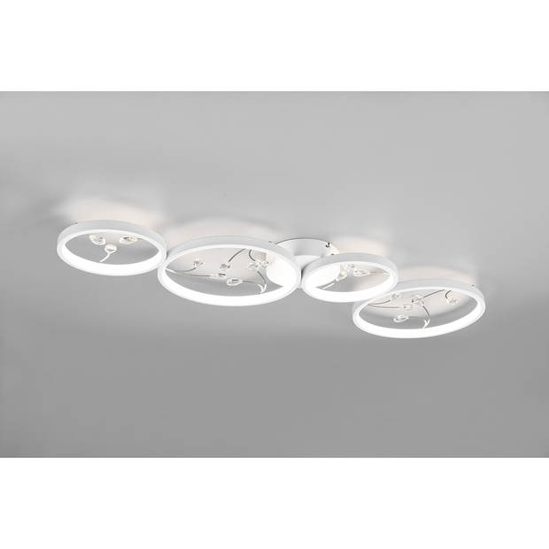 LED Plafondlamp - Plafondverlichting - Trion Moovy - 37W - Natuurlijk Wit 4000K - Dimbaar - Rechthoek - Mat Wit -