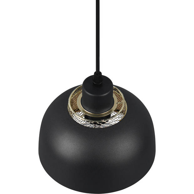 LED Hanglamp - Hangverlichting - Trion Palmo - E27 Fitting - 1-lichts - Rond - Mat Zwart - Aluminium