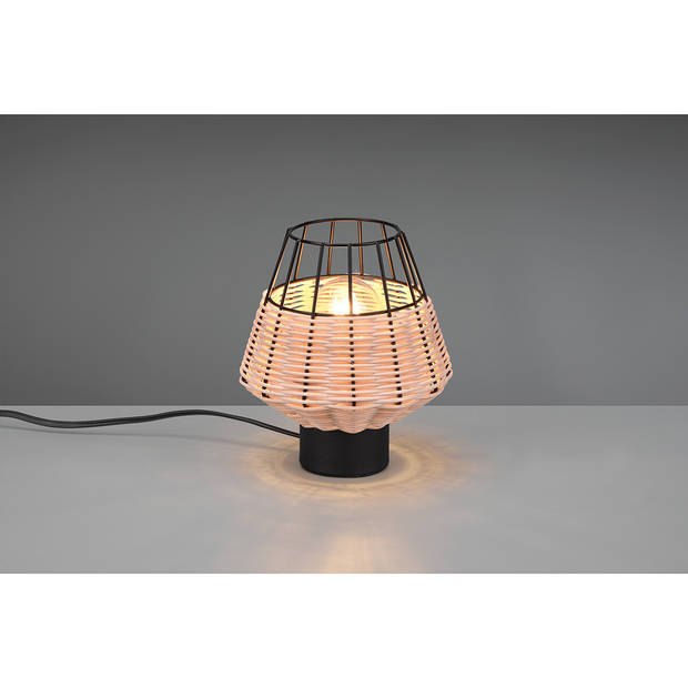 LED Tafellamp - Tafelverlichting - Trion Bera - E27 Fitting - Rond - Bruin - Aluminium