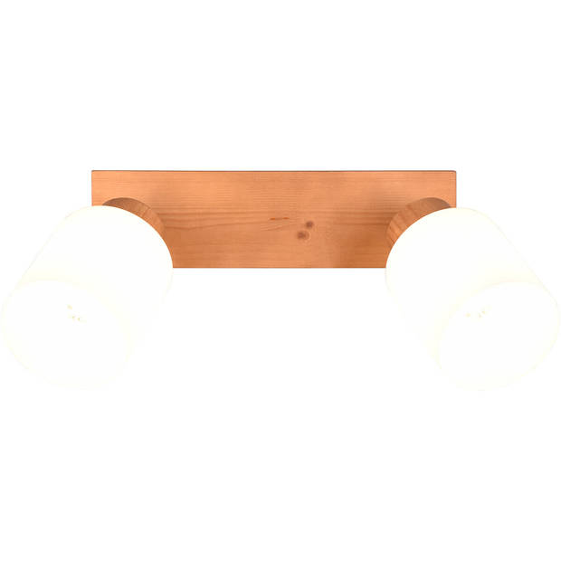 LED Plafondspot - Plafondverlichting - Trion Asmara - E14 Fitting - 2-lichts - Rechthoek - Mat Bruin - Hout