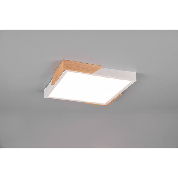 LED Plafondlamp - Plafondverlichting - Trion Mirza - 20W - Warm Wit 3000K - Dimbaar - Vierkant - Mat Wit - Kunststof