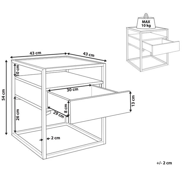 Beliani MAUK - Bijzettafel-Zwart-MDF