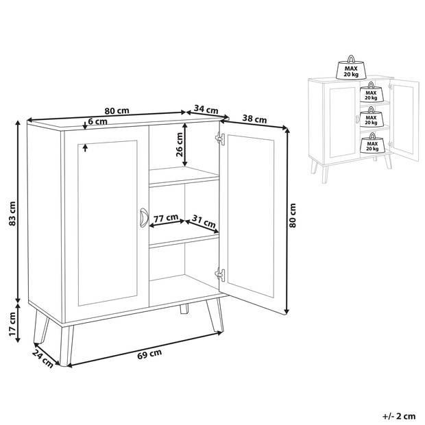 Beliani PARTON - Sideboard-Wit-MDF