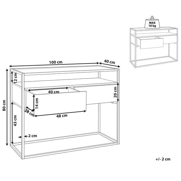 Beliani MAUK - Consoletafel-Zwart-MDF