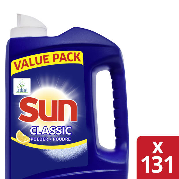Sun Classic Vaatwaspoeder Citroen - Krachtig tegen Vet & Vuil - 524 Vaatwasbeurten - Voordeelverpakking