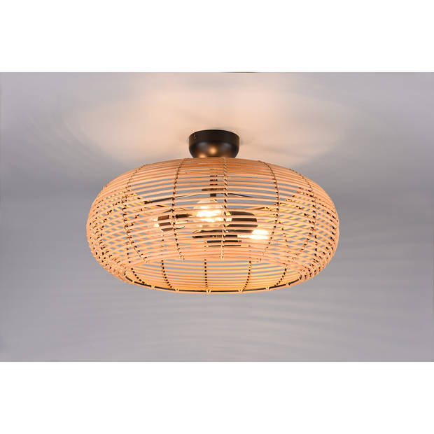 LED Plafondlamp - Plafondverlichting - Trion Irene - E27 Fitting - 3-lichts - Rond - Bruin - Hout