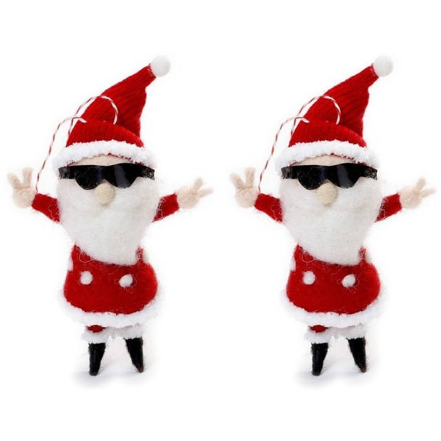 2x Kerstman kerstornamenten kersthangers 12 cm - Kersthangers