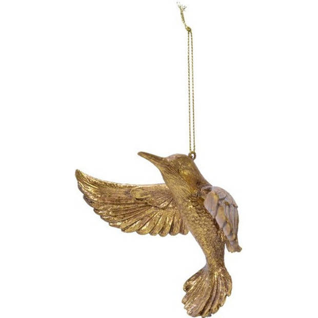 1x Kerstboomversiering kolibries ornamenten goud 13 cm - Kersthangers