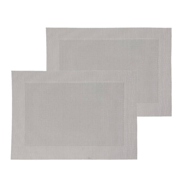 Set van 4x stuks placemats grijs texaline 50 x 35 cm - Placemats