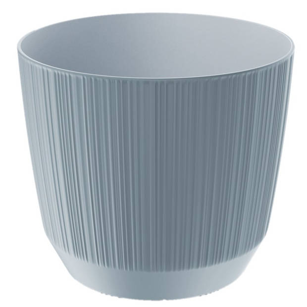 Prosperplast Plantenpot - carf stripe - steengrijs - D13xH11 cm - Plantenpotten