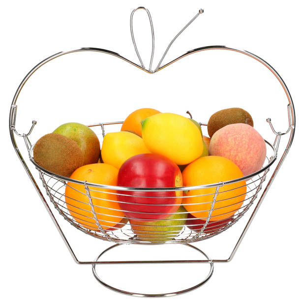 Fruitschaal/fruitmand appel hangend metaal 35 x 29 x 33 cm - Fruitschalen