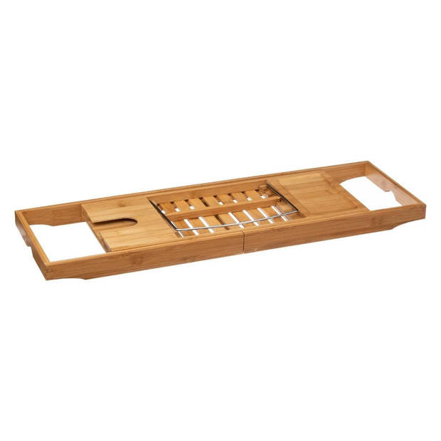 Luxe bamboe badplank uitschuifbaar/verstelbaar 70-105 x 22 x 4 cm - Badplanken