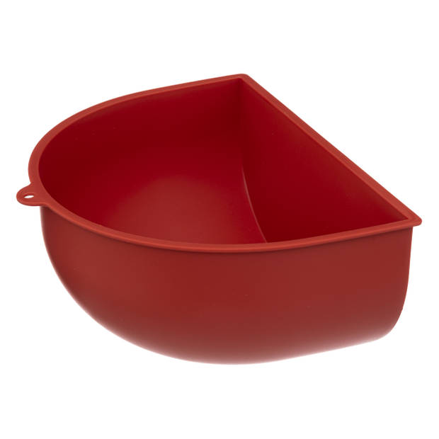 Fruitschaal/fruitmand metaal met inzetbakje zwart/rood 30 x 20 cm - Fruitschalen