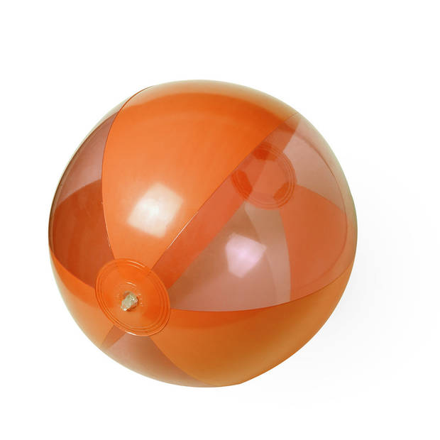 Opblaasbare strandbal plastic oranje 28 cm - Strandballen