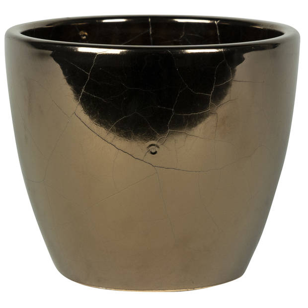 Steege Bloempot - goud - Scandinavische look - keramiek - 18 x 16 cm - Plantenpotten