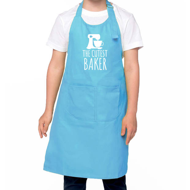 The cutest baker keukenschort/ kinder bakschort blauw voor jongens en meisjes - Bakken met kinderen - Feestschorten