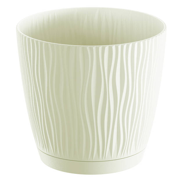 Prosperplast Plantenpot - kunststof - creme wit - D15 x H14 cm - Plantenpotten