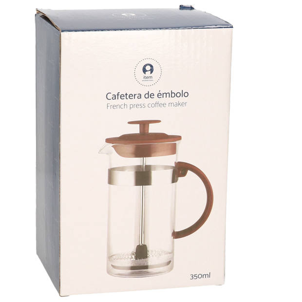 Cafetiere French Press koffiezetter bamboe 350 ml - Cafetiere