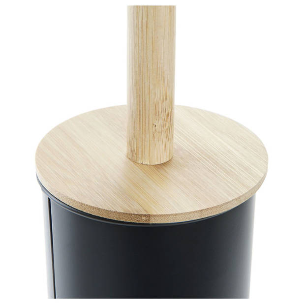 Items Toiletborstel met houder - zwart metaal - 38 cm - wc borstels - Toiletborstels