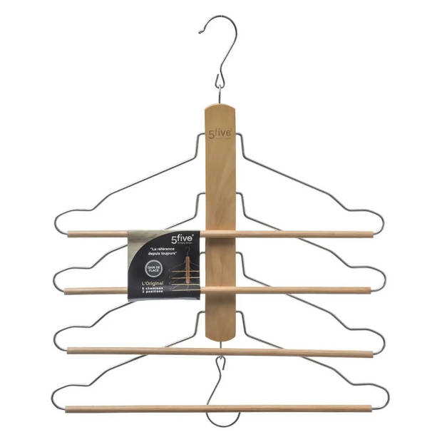 Luxe kledinghanger/broekhanger voor 4 broeken/shirts 42 x 45 cm - Kledinghangers