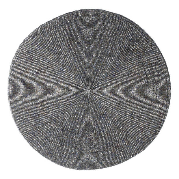 Set van 4x stuks placemats kralen grijs 35 cm - Placemats
