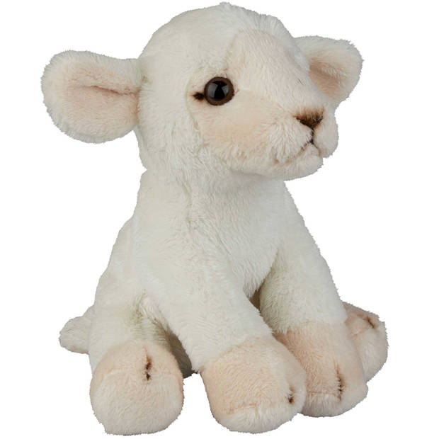 Pluche knuffel dieren Lammetje/schaap van 15 cm - Knuffel boederijdieren