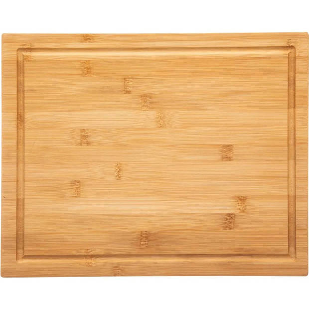 Snijplank rechthoek met opvangbak 35 x 28 cm van bamboe hout - Snijplanken