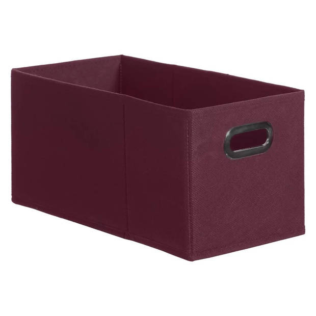 Set van 2x stuks opbergmand/kastmand 7 liter aubergine paars linnen 31 x 15 x 15 cm - Opbergmanden