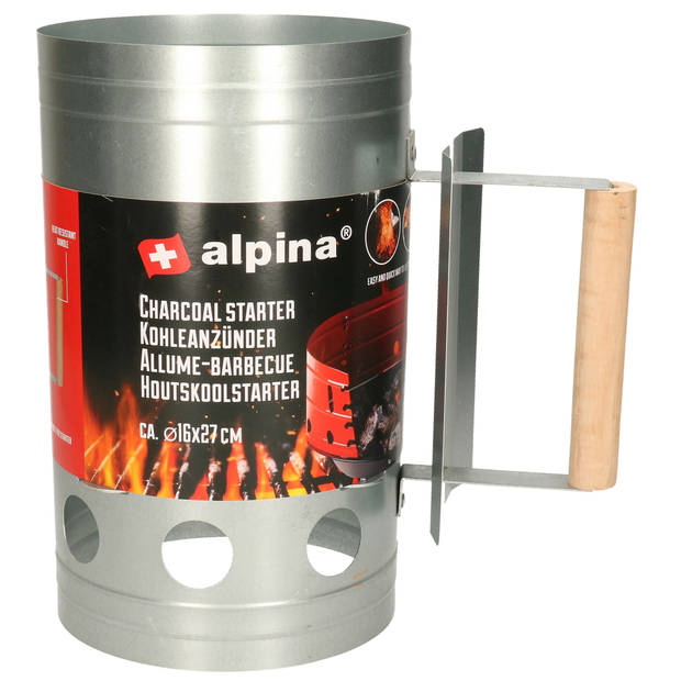 Barbecue briketten starter met houten handvat met zwarte aanjager/blower/fan 30 cm - Brikettenstarters
