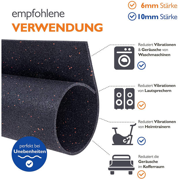 Strex Anti Trillingsmat Wasmachine en Wasdroger - 60 x 60 CM - Geluidsdempende Antislip Mat - Trillingsdemper - Rubber