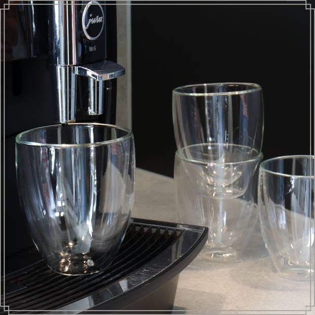 OTIX Dubbelwandige koffieglazen - Koffietassen - Koffiekopjes - 325 ml - Set van 6