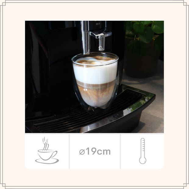 OTIX Dubbelwandige Theeglazen - Koffiekopjes - Koffietassen - 325 ml - Set van 12