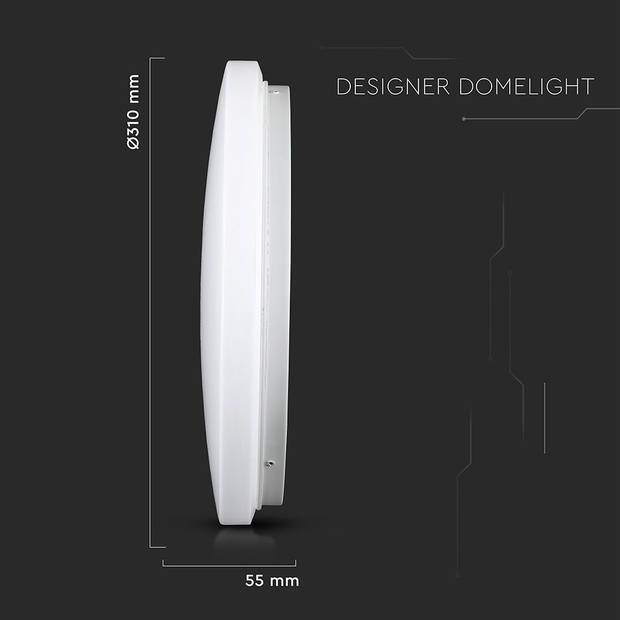 V-TAC VT-8418-M-N Designer plafondlampen - Kleurwisselende schakelaar - IP20 - Wit - 18W - 1800 Lumen - 3IN1