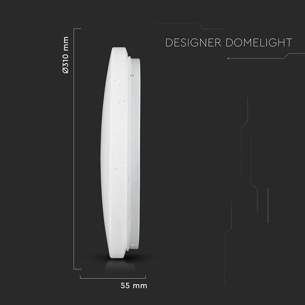 V-TAC VT-8418-S-N Designer plafondlampen - Kleurwisselende schakelaar - IP20 - Wit - 18W - 1800 Lumen - 3IN1 -