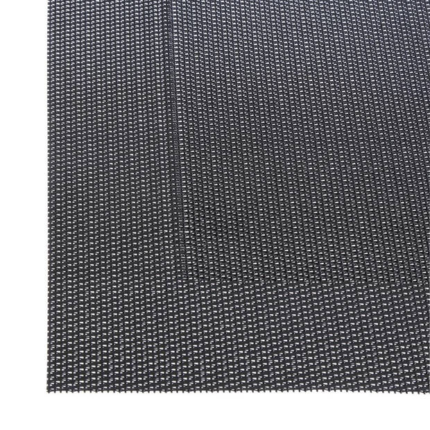 Set van 6x stuks placemats zwart texaline 50 x 35 cm - Placemats