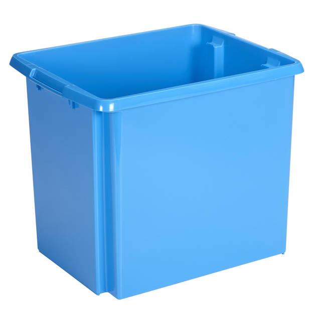 Sunware opslagbox kunststof 45 liter blauw 45 x 36 x 36 cm met deksel - Opbergbox
