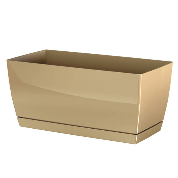 Prosperplast plantenpot - kunststof - mat goud - 24 x 12 x 11 cm - Plantenpotten