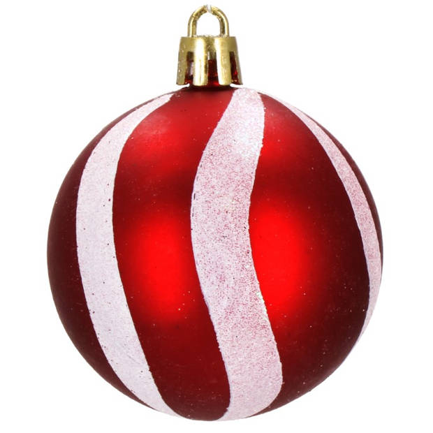 Kerstballen 30 Stuks 6 cm Rood/Wit