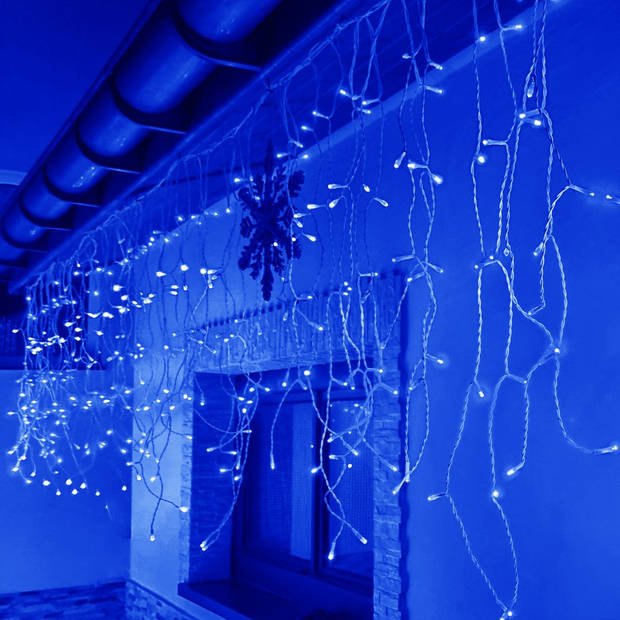 IJspegel Verlichting 8 m + 2.5 m Snoer 200 LED Blauw Koppelbaar