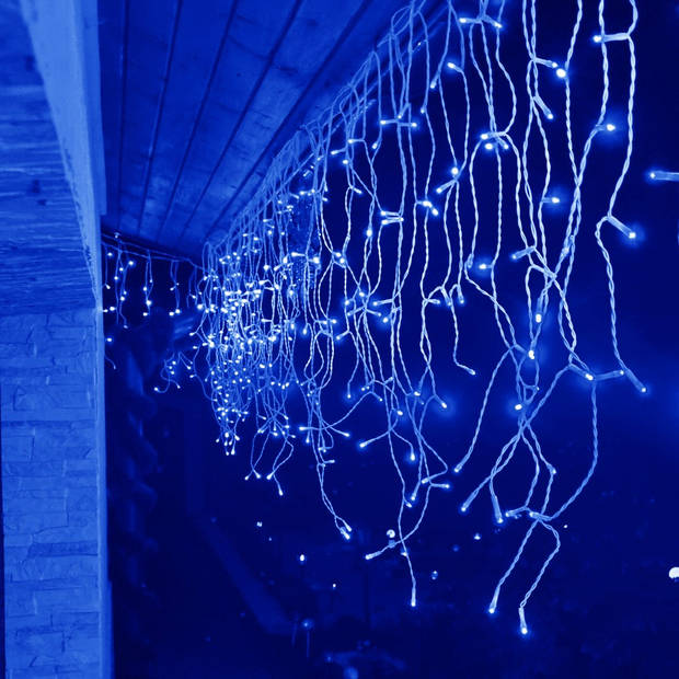 IJspegel Verlichting 8 m + 2.5 m Snoer 200 LED Blauw Koppelbaar