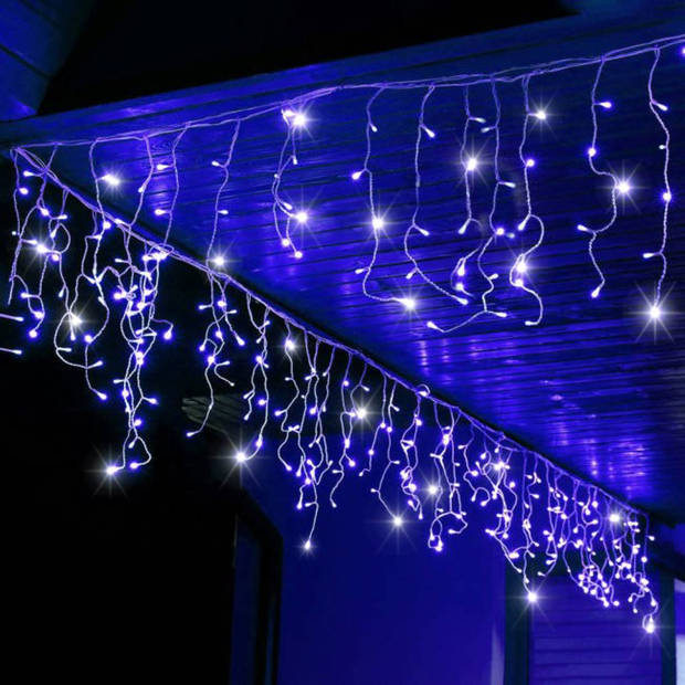 IJspegel Verlichting 12 m + 2.5 m Snoer 300 LED Flash Koppelbaar Blauw